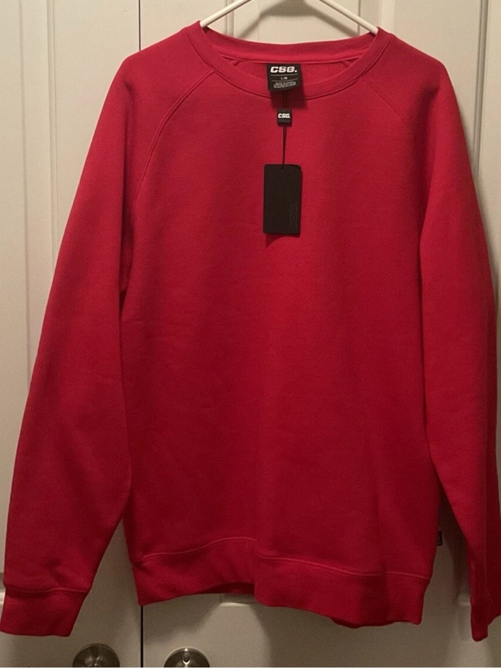 CSG Brand Mens Crew Neck Sweatshirt Red Size L NWTs